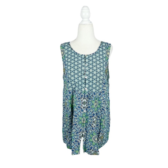 J. Jill Turquoise Bohemian Pattern Blouse M - Picture 3 of 8